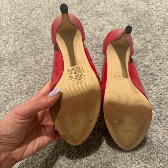 Michael Kors Red Open-Toes Pumps - Picture 7 of 7